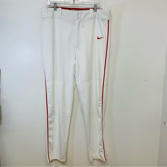 Nike Dri-Fit Baseball Sweatpants Men Large  SwingMan Pockets‎ Straight Leg White - Picture 1 of 16
